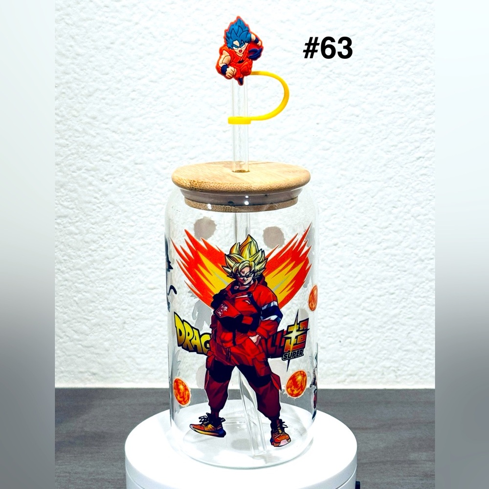 Dragon Ball Z Glass Tumbler with Straw